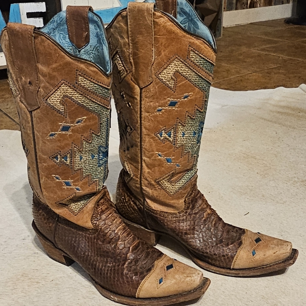 Corral Python Saddle Boots - image 2